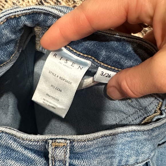 Risen Blue Flare Crop Women's Jeans - Picture 3 of 7